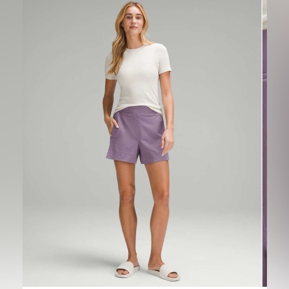Pants - Lululemon Stretch Woven Relaxed-Fit High-Rise Short 4" Purple Ash